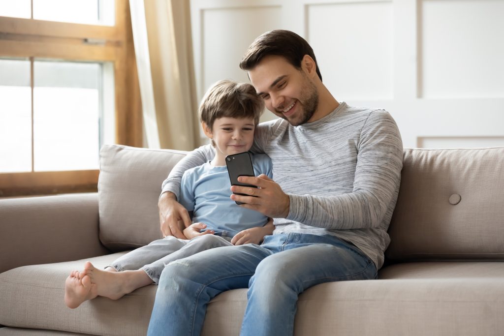 Parents monitoring kids phone