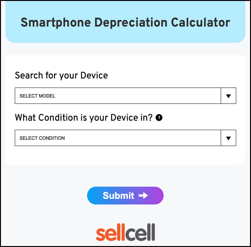 Smartphone Depreciation Calculator Form